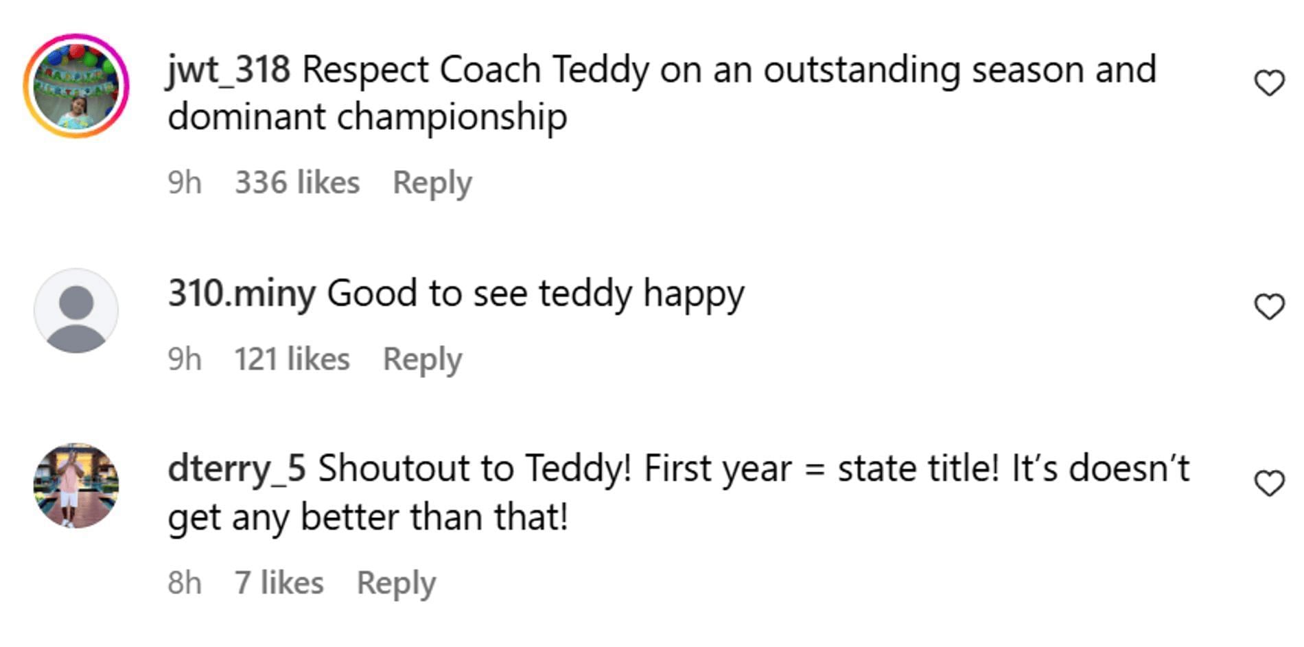 Fans react to Teddy Bridgewater winning state championship in first year as head coach (source: Instagram/maxpreps)